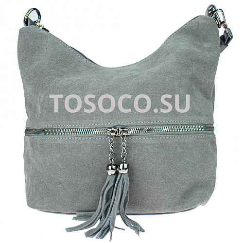 kf-384-1 gray сумка натуральная замша+экокожа 23х27х12