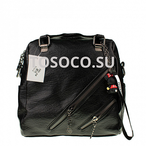 685-6 черная сумка-рюкзак экокожа 24х27х12