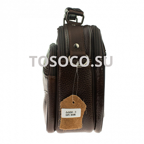 668-3 dark brown 33 сумка натуральная кожа 20x22x10