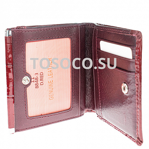 11 8848-3 d.red кошелек GENUINE LEATHER натуральная кожа 10х10х2