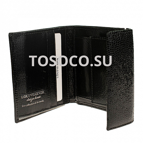 lou210-105a black 33 кошелек LOUI VEARNER натуральная кожа 10x11x2