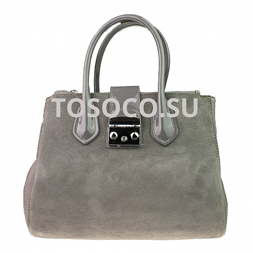 555 gray сумка натуральная замша и экокожа 24х33x15
