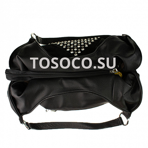 69975 black сумка натуральная замша,кожа и экокожа 36х40x15