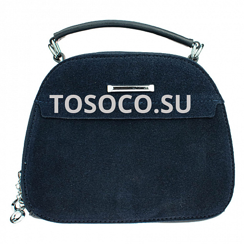 f-90634-3 blue 28 сумка натуральная замша+экокожа 18х21х19
