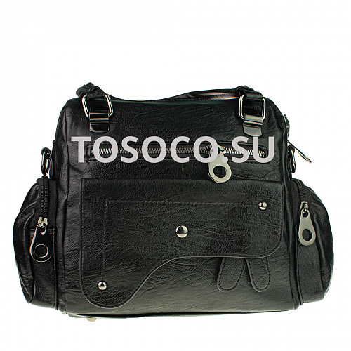 a97-1 черная сумка-рюкзак экокожа 23х35х11