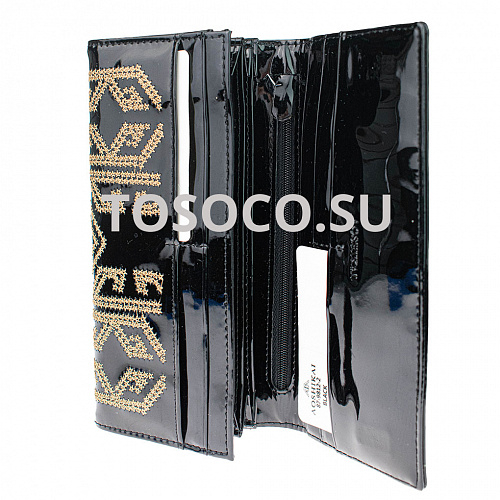 87-9812-2 black кошелек AOSHIKAI натуральная кожа и экокожа 10х20х2