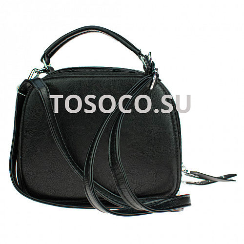 v-0061-3 black 28 сумка натуральная замша+экокожа 17х22х9