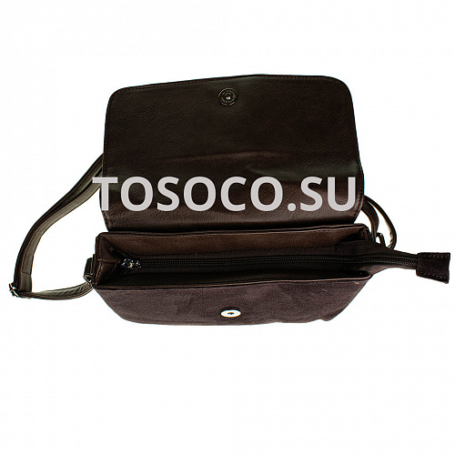 f-2014-3 brown 28 сумка натуральная замша+экокожа 17x23x9