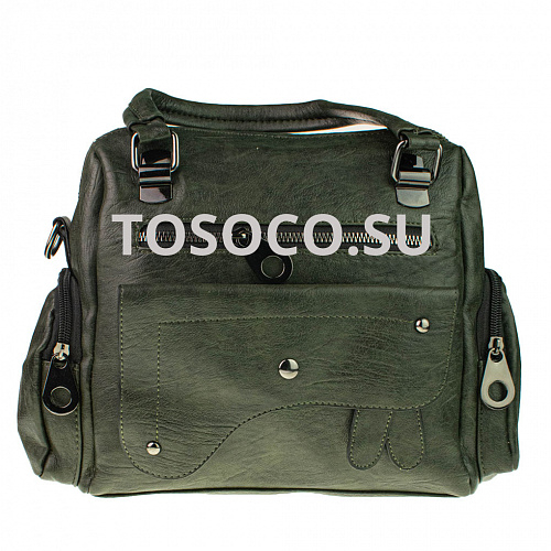 a97-1 зеленая сумка-рюкзак экокожа 23х35х11