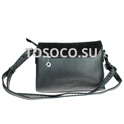 f-13144-3 black 28 сумка натуральная замша+экокожа 20х26х8