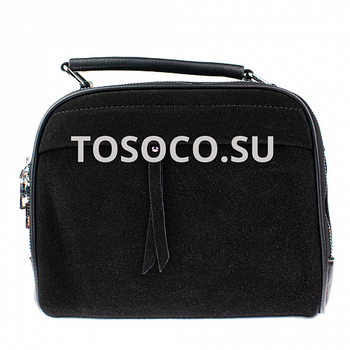 6019-6b black 28 сумка натуральная замша+экокожа 18x24x8