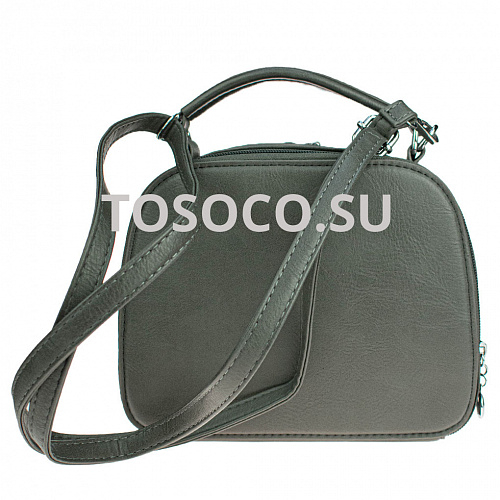 v-0061-3 gray 28 сумка натуральная замша+экокожа 17х22х9