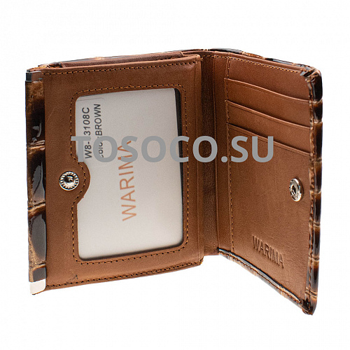 w8-13108c brown кошелек WARIMA натуральная кожа 10х11x2