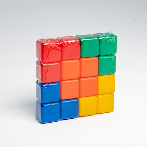 Набор цветных кубиков, 16 штук, 4 × 4 см