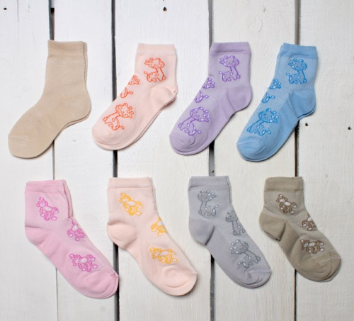 Детские хлопковые носки разных цветов с принтом арт.8с903
