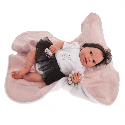 8127 Кукла Реборн Николь на розовом одеяльце, 40см