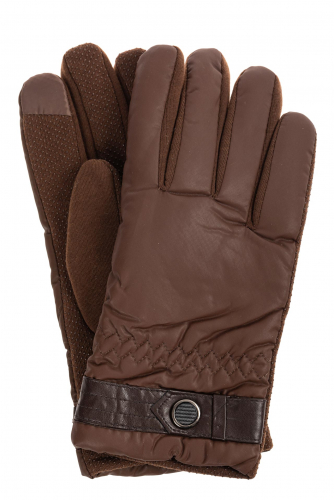 Утеплённые мужские перчатки из мембранного материала, цвет коричневый