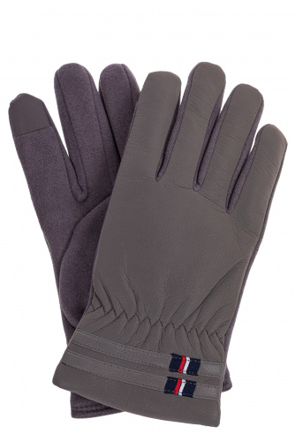 Утепленные перчатки мужские из велюра, цвет серый