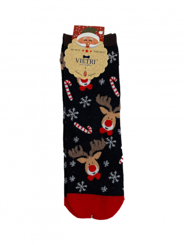 Носки с тематическим новогодним принтом, мультицвет