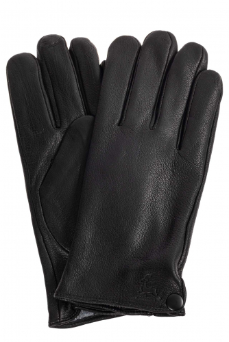 Мужские перчатки из натуральной кожи оленя, цвет чёрный