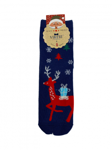 Носки с тематическим новогодним принтом, мультицвет