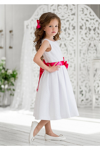 Платье #198448Эмилия бел.малиновый