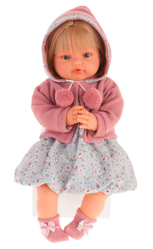 6 шт. доступно/ 1671Bl_S20 Кукла Изабелла в темно-розовом, озвученная (плач), 42 см