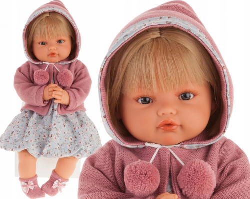 6 шт. доступно/ 1671Bl_S20 Кукла Изабелла в темно-розовом, озвученная (плач), 42 см