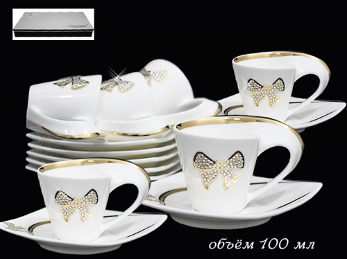 108-201 Кофейный набор 12предм в под.упак БАНТИК (х8)Фарфор