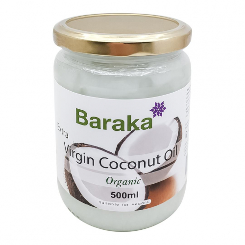 Baraka Масло кокосовое органическое в стеклянной банке 500г