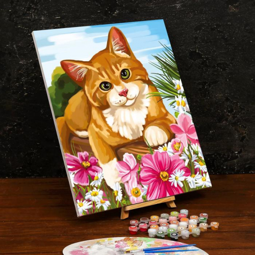 Картина по номерам на холсте с подрамником «Котик» 40×50 см