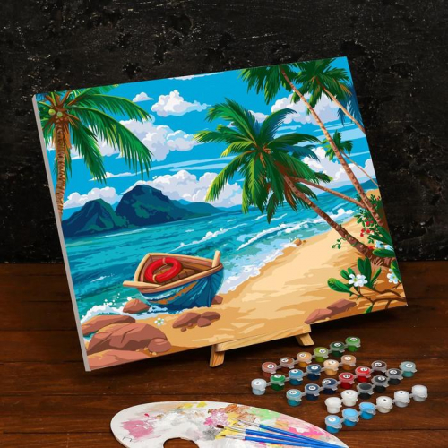 Картина по номерам на холсте с подрамником «Дикий пляж» 40×50 см