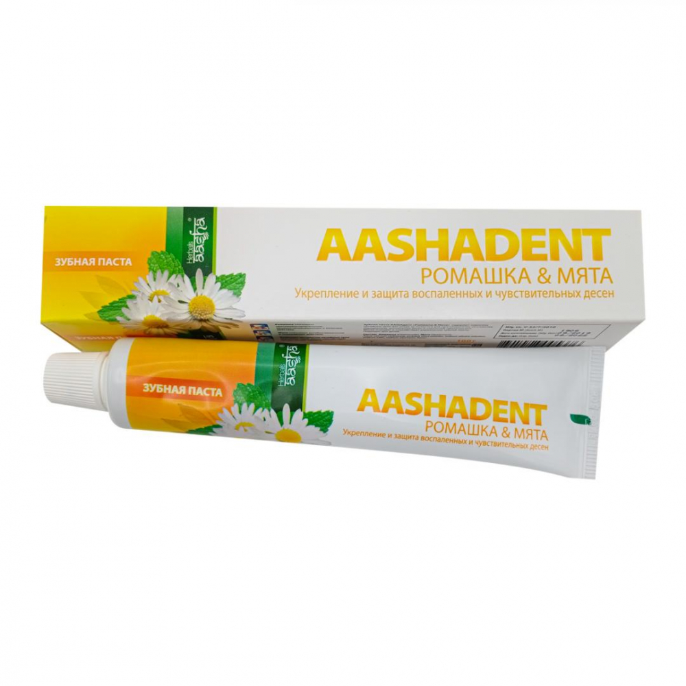 AASHA HERBALS Toothpaste Chamomile and Mint Зубная паста Ромашка и Мята 100мл