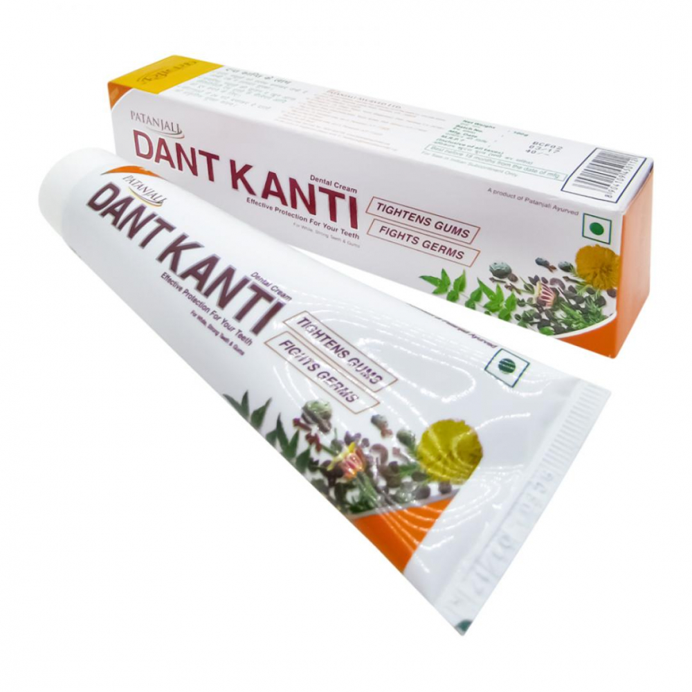 PATANJALI Ayurvedic toothpaste on herbs Dent Kanti Зубная паста аюрведическая на травах Дент Канти