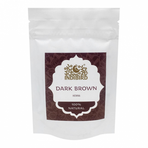 INDIBIRD Henna for hair Dark brown Хна для волос Темно-коричневая 100% натуральная 50г