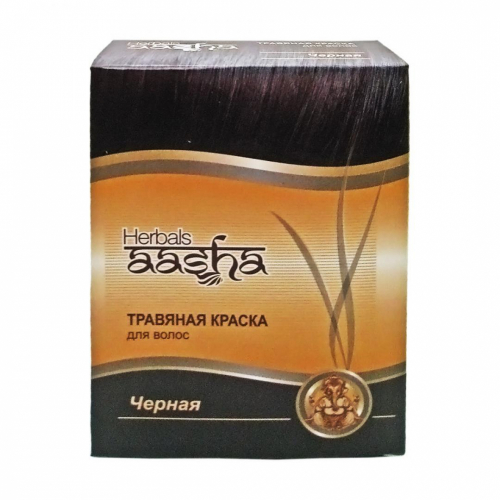 AASHA HERBALS Hair dye Black Краска для волос Черная 60г