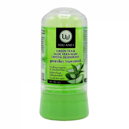 U&I Crystal deodorant with green tea and aloe vera Дезодорант кристаллический с зеленым чаем и алое вера 80г