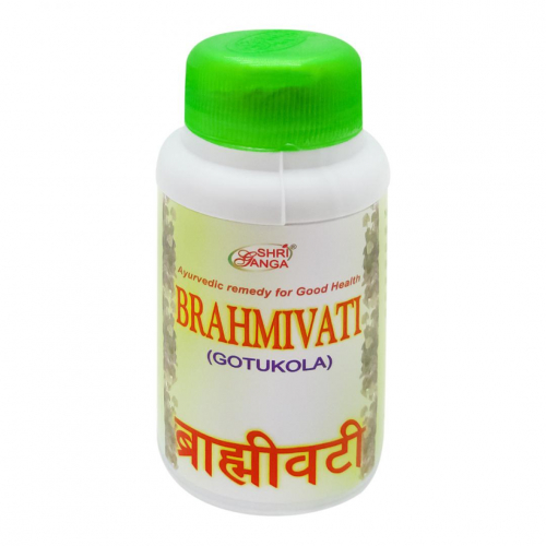 SHRI GANGA Brahmi Vati  Брахми Вати для улучшения работы центральной нервной системы и головного мозга 200таб