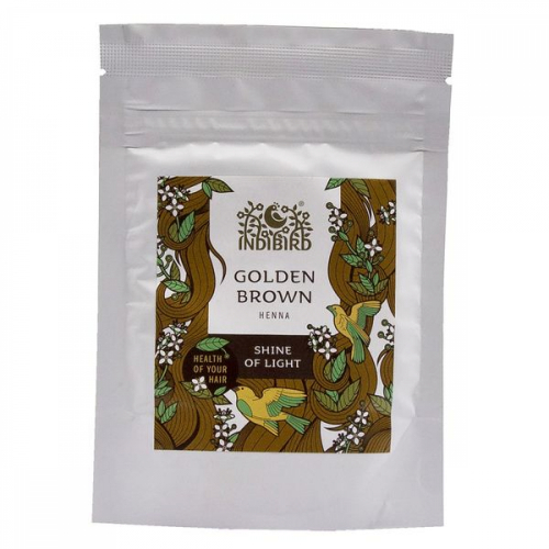 INDIBIRD Henna for hair Golden brown Хна для волос Золотисто-коричневая 100% натуральная 50г
