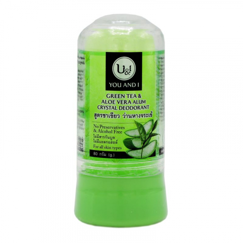 U&I Crystal deodorant with green tea and aloe vera Дезодорант кристаллический с зеленым чаем и алое вера 80г