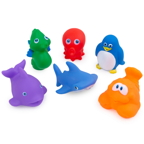 Игровой набор для ванной Игруша Морские животные цвет: фиолетовый/синий/оранжевый