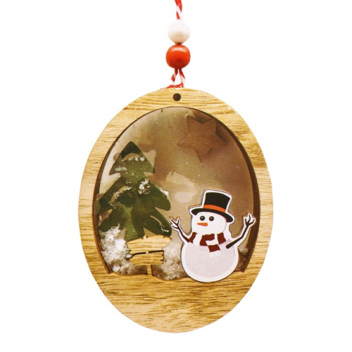 Набор для творчества - создай ёлочное украшение «Новогодняя композиция со снеговичком»