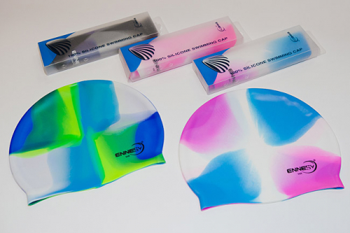 Шапки для плавания из силикона в пеналах цвет в ассортименте ШС1