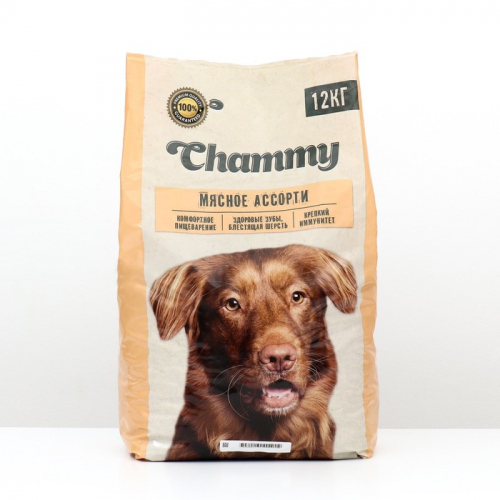 Сухой корм Chammy для собак крупных пород, мясное ассорти, 12 кг
