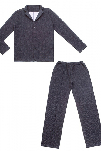 Костюм (пиджак+брюки) #236560Гусиная лапка мелкая текстильная синий