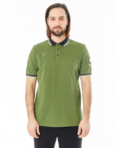 Рубашка поло мужская (хаки/черный) m13221sf-hb191