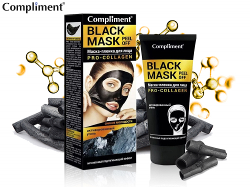 Compliment Маска-пленка для лица Black Mask Pro-Collagen (4124), 80 ml