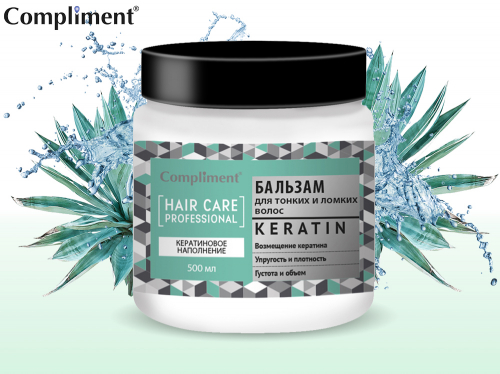 Compliment Бальзам для тонких и ломких волос Кератин (5375), 500 ml