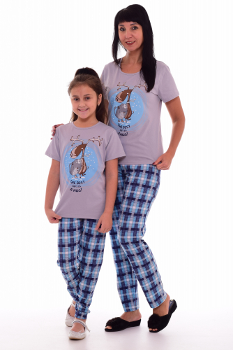 Пижама детская (серо-голубой)
