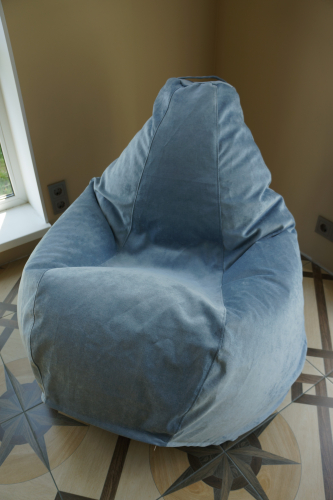 Кресло-груша Серый велюр